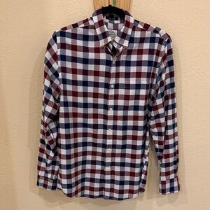 St. John's Bay Men's Plaid Shirt - Burgundy, Navy, and White